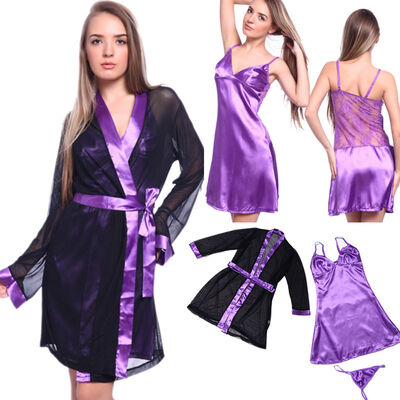 

сексуальный атлас Slip кружева обратно спокойной "кукольный sleepwear с ночной халат платье