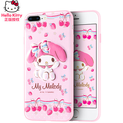 

7/8 Plus Hello Kitty Apple, телефон оболочки iPhone7 / 8 Plus защитный рукав милый мультфильм мобильных телефонов наборы из все включено трехмерным падение сопротивления 5,5 дюйма - красочное Melody