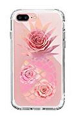 

3pcs Pineapple with Rose Flower Clear Design Printed Plastic Hard with TPU Bumper Protective iPhone 7 Plus (2016) / iPhone 8（2017）