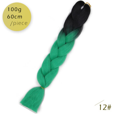 

AISI HAIR 100g/pcs 24inch Kanekalon Jumbo Braids Hair Ombre Two Tone Colored Synthetic Hair for Dolls Crochet Hair