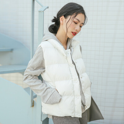 

City plus CITYPLUS 2017 winter new style women&39s clothing wild ride collar collar zipper placket warm cotton vest CWMJ179571 white L