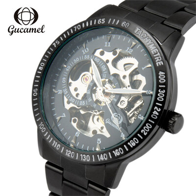 

2017 Retro Classic Scale Steel Case Golden Dial Design Mens Automatic Watches Top Brand Luxury Mechanical Wrist Watch