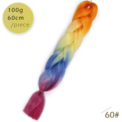 

AISI HAIR 100g / pcs 24inch Kanekalon гигантский косы Волосыломбер Две тонныЦветные синтетические волосы для кукол Вязание крю