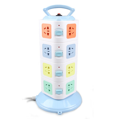 

Good work (lengon) vertical socket four 16-bit patch panel plug-in portable sub-control patch panel overload protection GB combination hole 1.8 meters