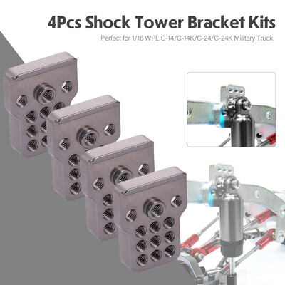 

Tpower 4Pcs Metal Shock Tower Bracket Kits for 116 WPL C-14C-14KC-24C-24K Military Truck Off Road Car Parts
