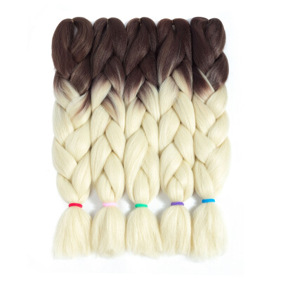 

szc Afro Jumbo Braids Наращивание волос 5-pack 2 Tone & 3 Tone Ombre Вязание крючком для волос с высокой температурой Kanekalon Synthetic