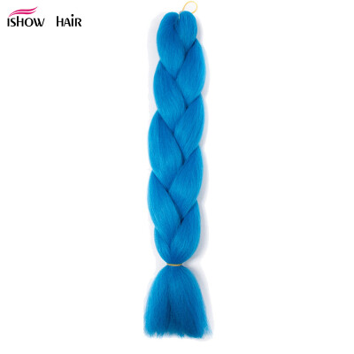 

Ishow 24inch Synthetic Braiding Hair Pure Color HighTemperature KanekalonJumbo Braid Hair Extensions Crochet Yaki Texture 1pc100g