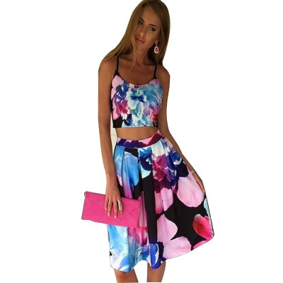 

Lovaru ™New fashion 2015 summer fashion casual blue round neck plain waist miniskirt lady blue Dresses