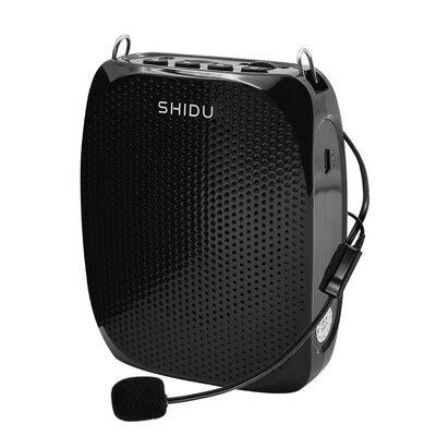 

ShiDu SD-S258 small bee megaphone teacher portable loudspeaker slim mini speaker teaching waist hanging promotional guide megaphone classic black