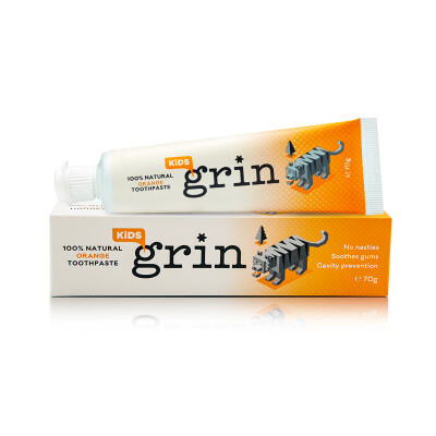 

New Zealand grin natural full effect children's toothpaste fluoride-free swallowable (sweet orange flavor) 70g