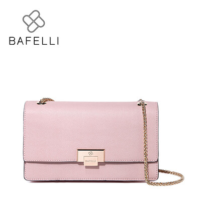 

BAFELLI autumn&winter women shoulder bag split leather chains for women crossbody bag bolsos mujer Mint Green pink womens mess