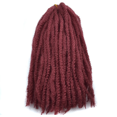 

18 Afro Marley Braids Hair Crochet Braids Hair Curl Crochet Synthetic Braiding Hair 100gPiece Brown Black Purple Color