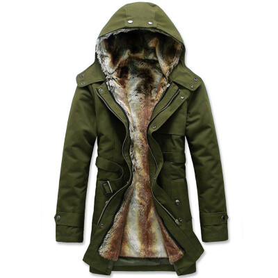 

High quality winter parkas men thick warming jackets hooded fur winter cotton padded outwear male clothing