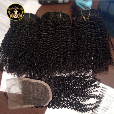 

Kason Kinky Curly Style Virgin Brazilian Tight Kinky Curly Hair With Closure 3 Bundles Tight Kinky Curly Human Hair Weave With Swi