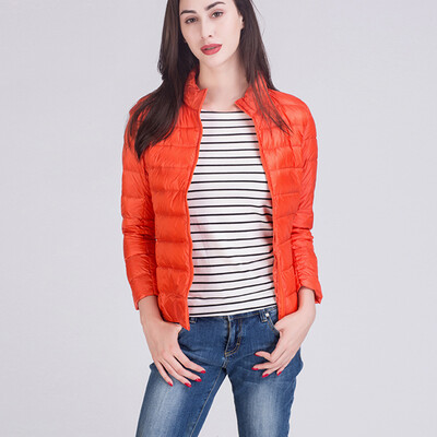 

City plus CITYPLUS 2017 winter new style women women stand collar Slim short jacket wild light down jacket CWYR179653 light skin powder M