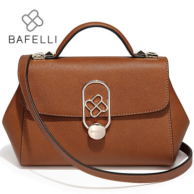 

BAFELLI autumn and winter the new split leather shoulder handbag pillow versatile bolsos mujer red black women messenger bags