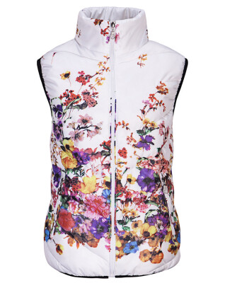 

2017 Winter women's vest Cotton Down Printed Flowers Women Sleeveless Jacket Vest Coat Female Plus size 5XL feminine coat