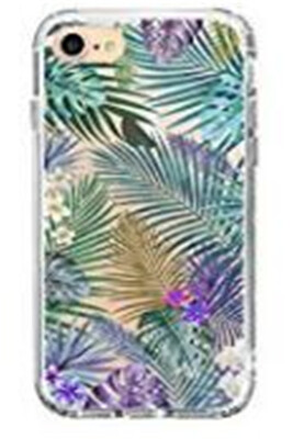 

Tropical Palm Tree Leaves Clear Design Printed with TPU Bumper Case Cover for iPhone 7 Plus (2016) / iPhone 8 Plus (2017)