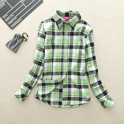 

2017 Hot Sale Autumn Winter Ladies Female Casual Cotton Lapel Long-Sleeve Plaid Shirt Women Slim Outerwear Blouse Tops Clothing