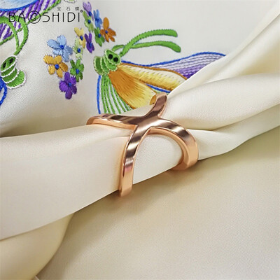

Gemstone Butterfly Customized Scarf Buckle X Double Ring Scarf Buckle Three Colors Optional Gold
