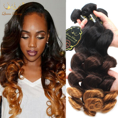 

Hot Ombre Human Hair 3 Tone Color Grade 8A Virgin Brazilian Hair Loose Wave Weave Ombre Hair Extensions 4pcs/lot