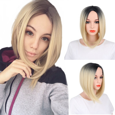 

AISI HAIR 8 цветной патрон Синтетические волосы короткие парики для черных женщинБоб Прямые Волосы