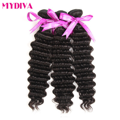 

Brazilian Deep Wave Brazilian 3 Bundles Human Hair Weave Non Remy Hair Human Hair Bundles 1B Natural Black