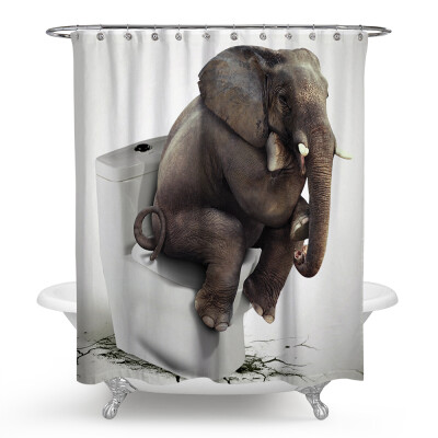 

elephant digital printing Anti Bacterial Waterproof Polyester Shower Curtain