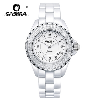 

Luxury brand Womens Bracelet Watches dazzle beauty space ceramic girls quartz wrist watch female white CASIMA6702