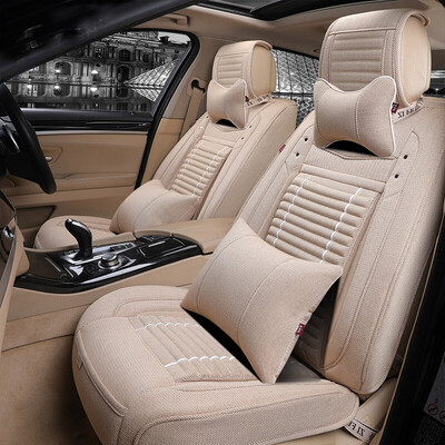 

Purple wind chimes four seasons universal car seat cushion imitation linen full surrounded by four seasons pad car seat cushion magotan Bora sylphy langyi hafu emgrand BMW Audi A09 warm rice comfort version