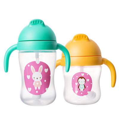 

Shus SNUG childrens learning cup set baby handle sippy cup baby training cup leak-proof cup 280ml 170ml two installed S1022A