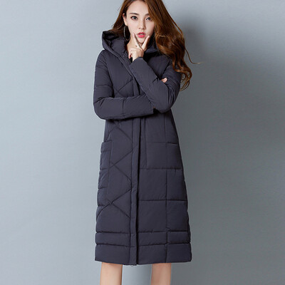 

City Plus CITYPLUS 2017 Winter New Art Womens Thicker Slim Hooded Skirt Wild Long Down Feathers CWMF179758 Gray M