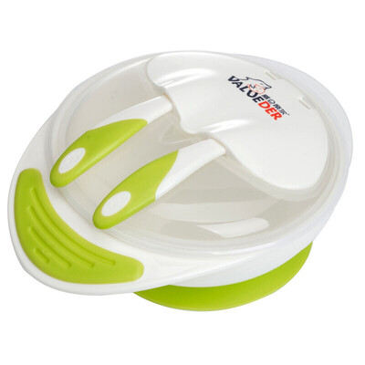 

Weilundier childrens tableware baby sucker bowl spoon set baby shatter-resistant training bowl with lid spoon food supplement bowl green newborn