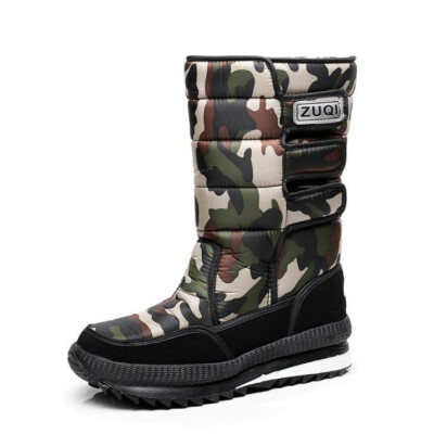 

Plus size 36 - 47 Men Boots platform snow boots for men thick plush waterproof slip-resistant winter shoes for -40 degrees