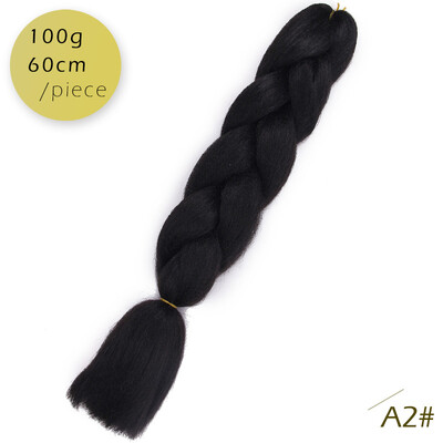

AISI HAIR 100gpcs 24inch Kanekalon Jumbo Braids Hair Ombre Two Tone Colored Synthetic Hair for Dolls Crochet Hair