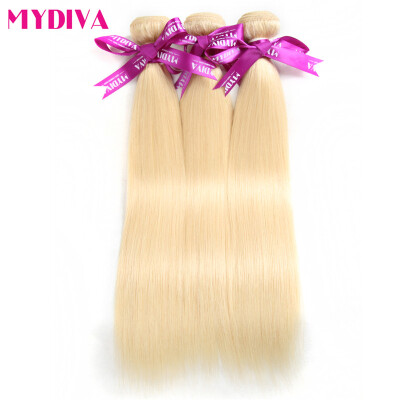 

Mydiva 613 Blonde Virgin Hair Straight 3 Bundles Blonde Brazilian Hair Platinum Blonde Virgin Hair Human Hair Extensions