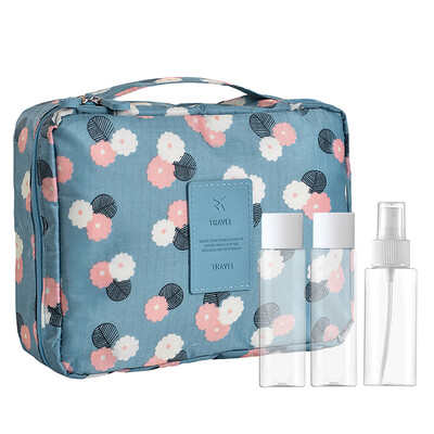 

MEIFUYU MF0573 travel cosmetic bag wash gargle bag separate bottling setblue flower