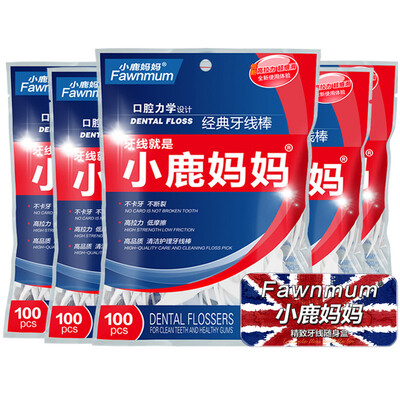 

FAWNMUM Dental floss stick 100 pcs bag 5 bags