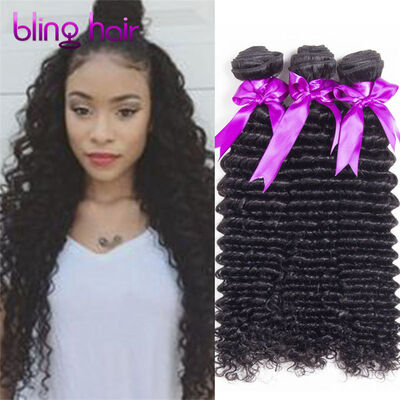 

Bling Hair Peruvian Virgin Hair Deep Wave 3Bundles 7A Grade 100% Unprocessed Human Hair Weave