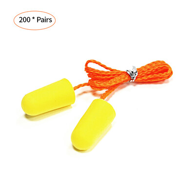 

200 Pairs Soft PU Earplugs Corded Ear Plugs Noise Cancelling Ear Plugs Anti-Noise Ear Protectors