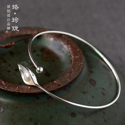 

Luo Linglong s925 sterling silver bracelet bracelet female pearl jewelry anti-allergy simple temperament personality fresh