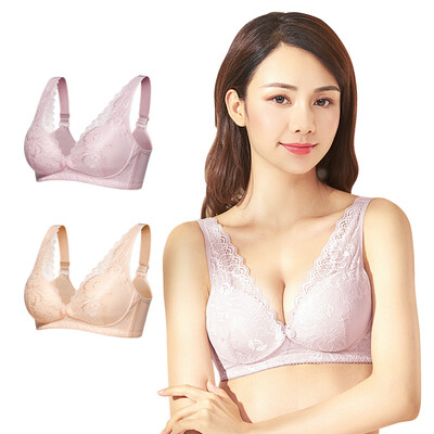 

Child first breastfeeding bra gathered without steel ring pregnant women pregnant bra breastfeeding lace light purple C75