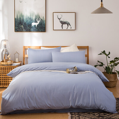

Yingxin textile three-piece cotton simple dormitory sheets quilt covers three-piece suit 12 meters bed dyeing refers to the fleeting