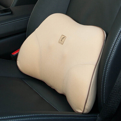 

Free car lumbar back pad car with memory cotton waist cushions beige