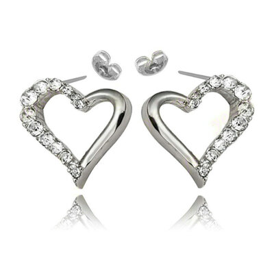 

Yoursfs® 18K White Gold Plated Hollow out Heart Earrings Use Austrian Crystal Fashion Jewelry