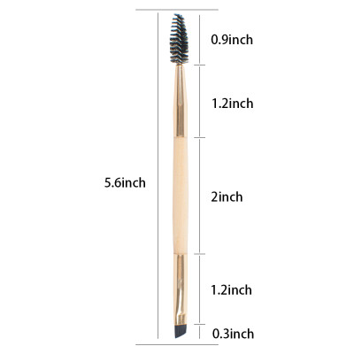 

Eyebrow Brush Duo Angle Brow Brush with Makeup Brushes Bamboo Handle Brush Angled Eyeliner Tool 640160