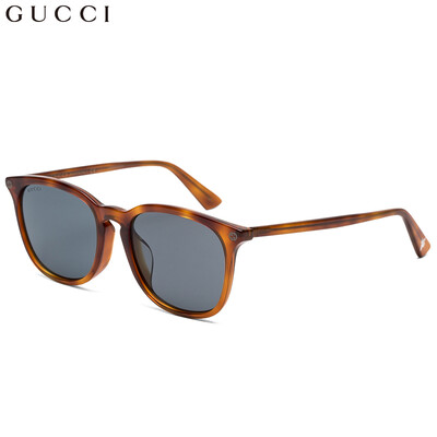 

GUCCI Gucci eyewear men&women models neutral sunglasses Asian version full plate frame sunglasses GG0154SA-003 Havana frame blue lens 53mm