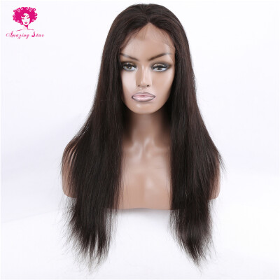 

Amazing Star Hair 7A Brazilian Virgin Hair Straight Full Lace Wig For Black Women Human Hair Lace Wig Pre Plucked With Baby Hair