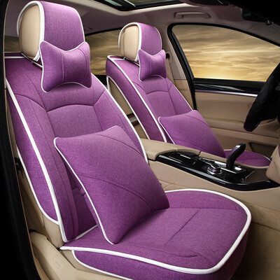 

Purple wind bell car special car seat four seasons universal imitation linen car custom car seat cushion full package custom car seat cover Audi Bao Masmo luxury version - charm purple