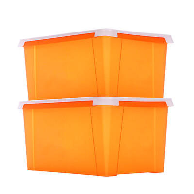 

JEKO&JEKO plastic storage storage box large sealed box car box moisture-proof clothes storage box toy storage box baht 60L orange 2 only SWB-5359